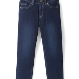 Pine Kids Denim Woven Full Length Washed Jeans - Dark Blue-picture-35