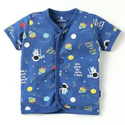 Child World Interlock Knit Half Sleeves Front Open Jhablas With Space Theme Print - Navy Blue-image-74