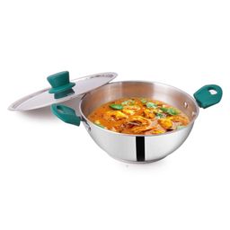The Indus Valley Stainless Steel Kadai/Kadhai with Steel Lid | 29.3cm/ 11.5 inch, 4.6Ltr, 1.23kg | Induction Friendly | 3-Layer Thick Bottom, 100% Toxin-Free, No Chemical Coating-image-33