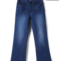 Pine Kids Woven Full Length Washed Denim Jeans - Navy Blue-image-42
