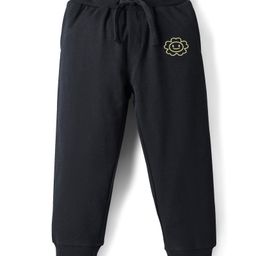 Mark & Mia Knit Full Length Fleece Lounge Pant with Sun Flower Embroidery - Black-image-24