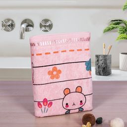 Rangoli 100% Cotton Knit Animal & Floral Designed Towel - Peach-picture-11