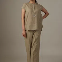 Raas by Ekta Embroidered Pure Cotton Top With Trousers Co-Ords-picture-44