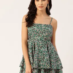 Sleek Italia Women Printed with Layered Jumpsuit-2