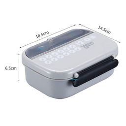 FunBlast Lunch Box with Spoon and Fork - Grey image 3