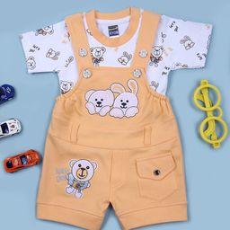 V-Mart Boys Printed Cotton Round Neck Dungaree With T-Shirt-image-46