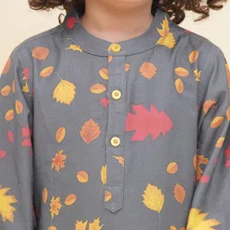 Sethukrishna Boys Floral Printed Regular Kurta with Pyjamas image 3