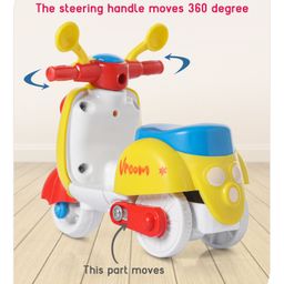 Babyhug Friction Powered Mini Scooter Toy for Early Developmental Skills - Yellow image 4
