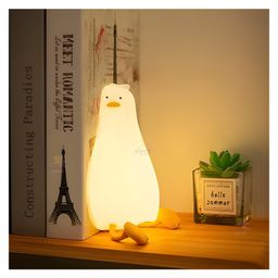WISHKEY Duck Design LED Lamp, USB Rechargeable Silicone Study Table Lamp with In-built Battery, 3 Modes Adjustable Brightness with Touch Sensor, Night Lamp for Kids, (Pack of 1, White) image 4