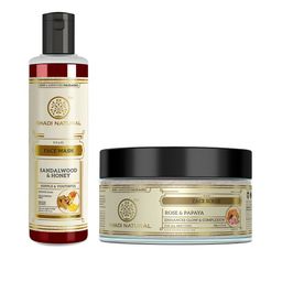 Khadi Natural Set of Rose Papaya Face Scrub 50g & Sandal Honey Face Wash 210ml-picture-16