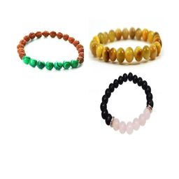 Divine souvenirs Unisex Set Of 3 Artificial Beaded Elasticated Bracelets-17