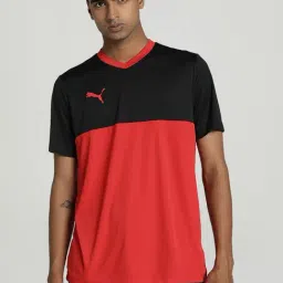 Puma Teamsport Red Regular Fit Colour Block Sports T-Shirt-image-32