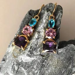 Sohi Gold Plated Party Designer Stone Drop Earrings-15
