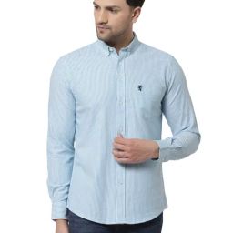 Red Tape Green Cotton Regular Fit Striped Shirt-image-34