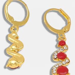 Sohi Gold Plated Party Designer Stone Drop Earrings image 4