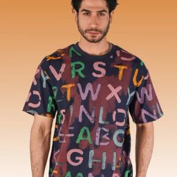 Botabochi Multi Cotton Regular fit Typography T-Shirt-image-7