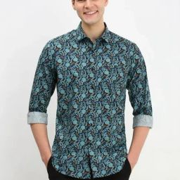 Allen Solly Blue Slim Fit Floral Print Shirt-image-86