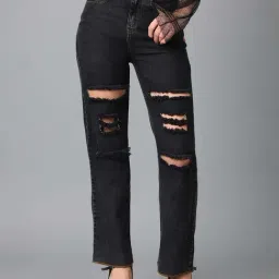 Kotty Black Distressed High Rise Jeans-picture-34