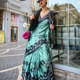 Odette Green Printed Saree-31