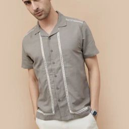 Code By Lifestyle Grey Regular Fit Shirt-image-61