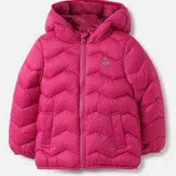 United Colors Of Benetton Girls Pink Nylon Chevron Jackets-image-38