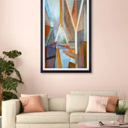 999store Multicolor Abstract Printed Canvas Painting-24