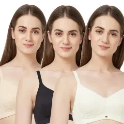 Soie Multicolor Non Wired Non Padded Everyday Bra - (Pack Of 3)-image-81
