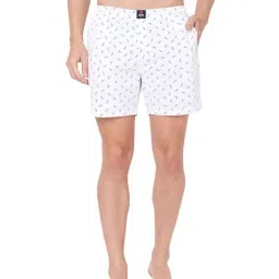 UnderJeans by Spykar White Printed Boxers-image-32
