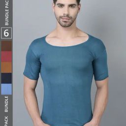Dollar Lehar Assorted Cotton Regular Fit Vest - Pack Of 6-picture-22