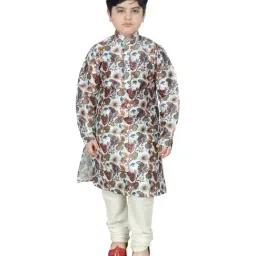 SG Yuvraj Kids White Printed Kurta Set-image-63