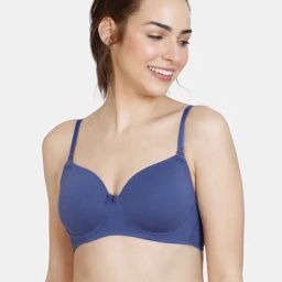 Zivame Cobalt Blue Non Wired Non Padded T-Shirt Bra-image-24