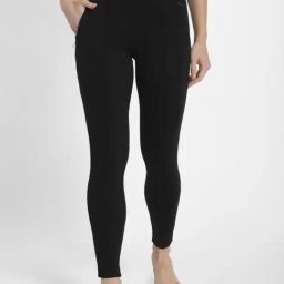 Jockey IW05 Women's Rayon Nylon Elastane Stretch Treggings with Side Zipper Pockets-image-49