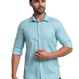 Parx Green Slim Fit Printed Shirt-picture-20