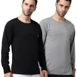 Vimal Jonney Black & Grey Sports T-Shirt - Pack of 2-image-91