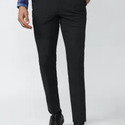 Van Heusen Black Slim Fit Texture Trousers-picture-16