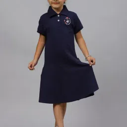 Beverly Hills Polo Club Kids Navy Solid Polo Dress-image-77