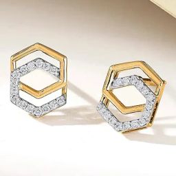 Geo Glitz 18 kt Yellow Gold Stud Diamond Earring for Woman-image-15