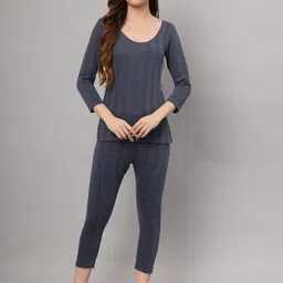 ESOROUCHA WomenRibbed Thermal Set-image-10