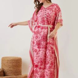 The Kaftan Company Pink Printed Kaftan-picture-18