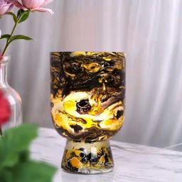Fos Lighting Black & Yellow Brilliance Mini U-Shaped Glass Table Lamp-21