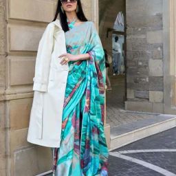 Odette Blue Printed Saree-42