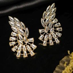 Priyaasi Stones Studded Rose Gold Plated Drop Earring-7