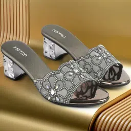 Metro Women's Gun Metal Casual Sandals-picture-27