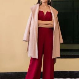 BInfinite Pink Suede Overcoat-image-6