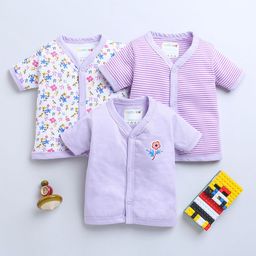 BUMZEE Infant Girls Pack Of 3 Printed Pure Cotton Jablas- Peb9009-49