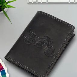 SASSORA Black ARLO Textured Small Leather Bi-Fold Wallet-41
