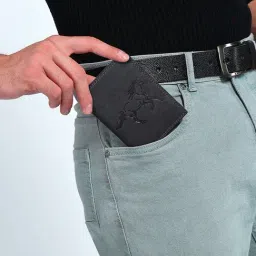 SASSORA Black ARLO Textured Small Leather Bi-Fold Wallet-image-51