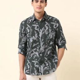 U.S. Polo Assn. Green Cotton Regular Fit Printed Shirt-image-57