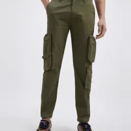 Pepe Jeans Olive Cotton Straight Fit Trackpants-image-30
