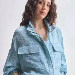 ESPYR By Tokyo Talkies Double Collar Open Front Jacket-picture-29